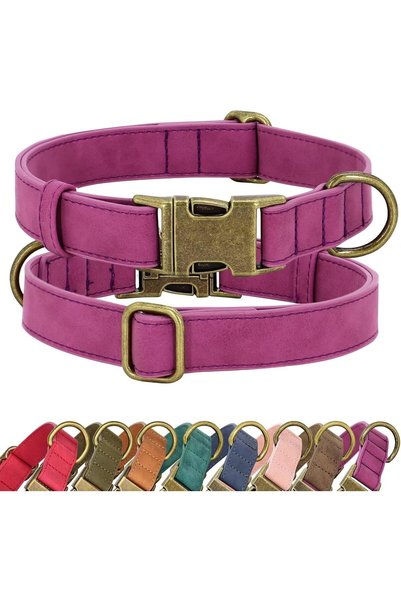 Generic Soft Leather Dog Collar, Durable Heavy Duty Dog Collars with Quick Re...