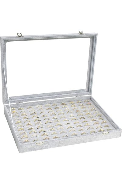 GENERAL Ring Display Case Organizer Box with Transparent Lid, Showcase for St...