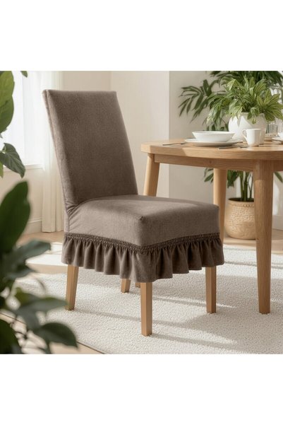 Design 91 Husa pentru scaun Eurofirany, material catifelat, cu falba decorati...