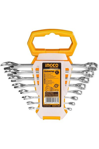 Ingco طقم مفاتيح ربط متعددة الاستخدامات 8 قطع 6-19 مم HKSPA1088