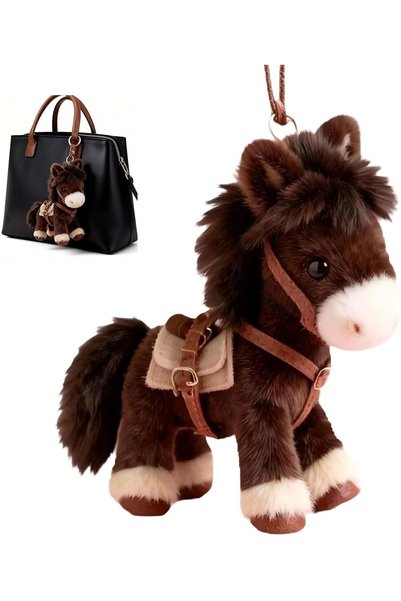 Generic 2026 Year of the Horse Gift,Plush Pony Bag Charm and Keychain,Mini Pl...