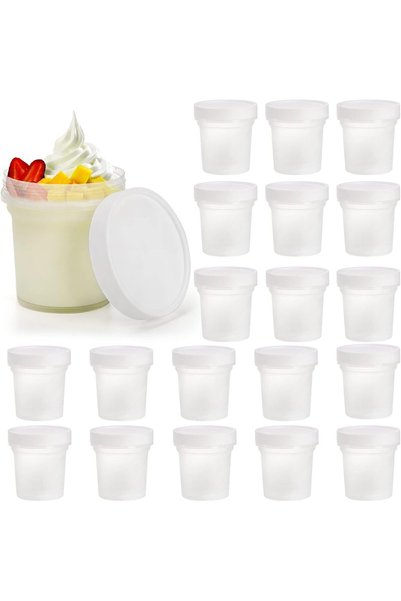 Generic 20Pcs Ice Cream Containers, 300ml Food Storage Containers with Lids, ...