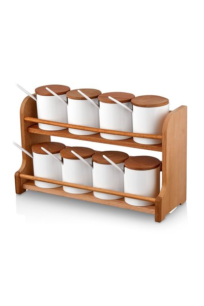 Asi Home Set 8 Recipiente pentru Condimente 648, 275 ml, Plastic, Suport din ...
