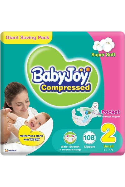 Generic 2X حفاضات مضغوطة من الماس، مقاس 2، صغير، 3.5-7 كجم، عبوة عملاقة، 108 ...