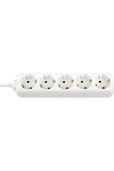Bachmann 5-Socket Schuko Extension Lead, 5 m, White, No Switch