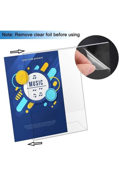 Rassam Al Khaleej 4-piece A5 Acrylic Sign Holder, Transparent L-shaped Displa...