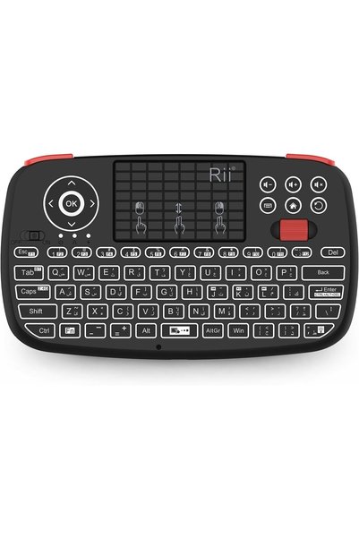 @memorii [تخطيط عربي] لوحة مفاتيح Rii i4 Mini بتقنية البلوتوث مع لوحة لمس، لو...