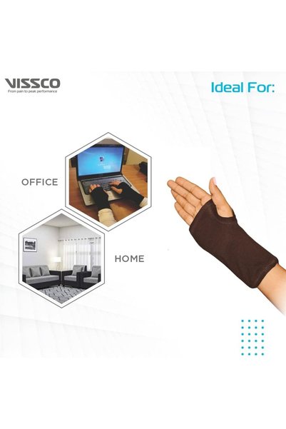 Health Mart Vissco Carpal Wrist Support with Splint – Mild Support Wrist Brace for Carpal Tunnel Syndrome, Tendonitis, Arthritis & Sprain, Median Nerve Pain Relief, Adult X-Large (Black)