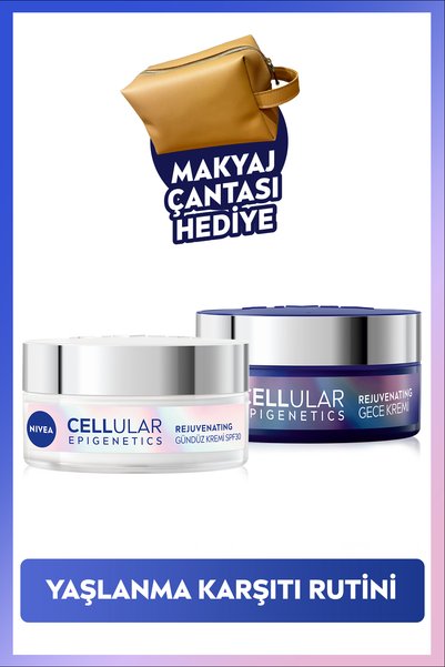 NIVEA Epigenetics Yaşlanma Karşıtı Cilt Bakım Rutini, Gündüz ve Gece Kremi 50...