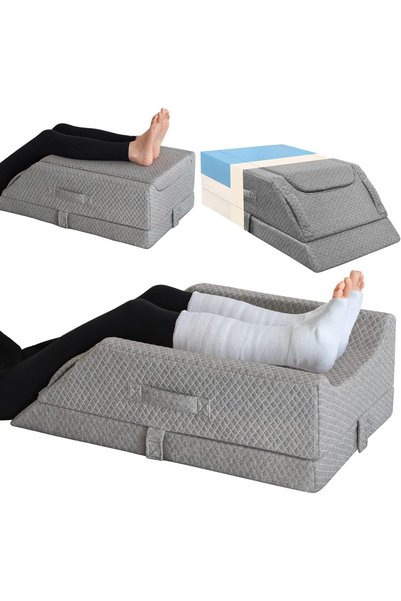 Generic وسادة رفع الساق قابلة للتعديل، وسادة للقدم والركبة من الفوم المتكيف ل...