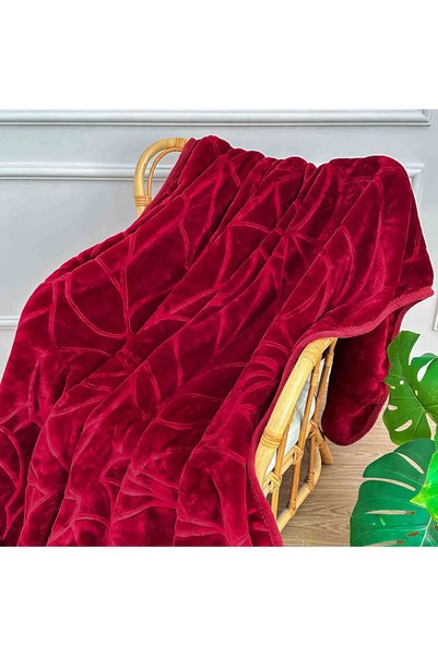 Karo Patura acrilica bordo Liv 200x220 cm, groasa si calduroasa, cu model in ...