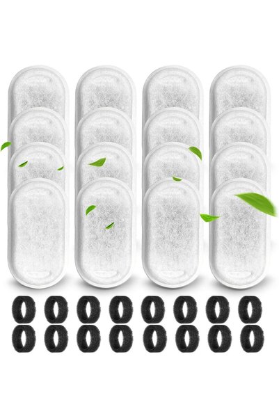 Generic فلاتر وإسفنجات لنافورة مياه القطط لسعة 108/3.2 لتر و67 أونصة/2 لتر، م...