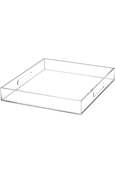 Generic Acrylic Tray with Handles, Leakproof Serving Tray, Safe Rim, Organize...