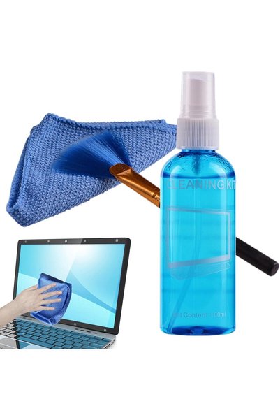 Generic مجموعة تنظيف شاشات الكمبيوتر المحمول - طقم تنظيف الشاشات بالرش مع فرش...