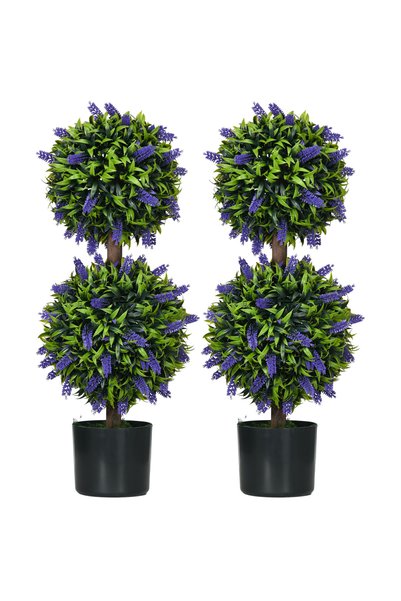 Generic Brand Set de 2 plante artificiale, rezistente la UV, în ghivece de 70...