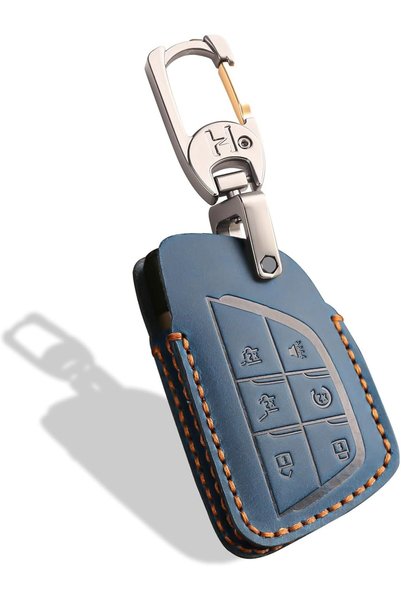Generic غطاء مفتاح جلدي، متوافق مع سيارات GMC Yukon Denali Sierra موديلات 202...