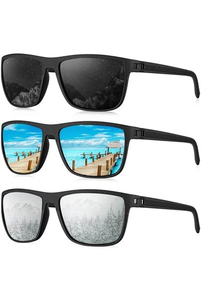 Generic Polarized Sunglasses for Men Vintage Sport Shades Trendy Womens Sun G...