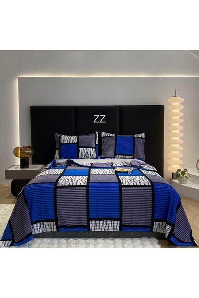 Truva Home Pătură Pufoasă Cocolino | Pentru Pat Dublu | Model Geometric | 200...
