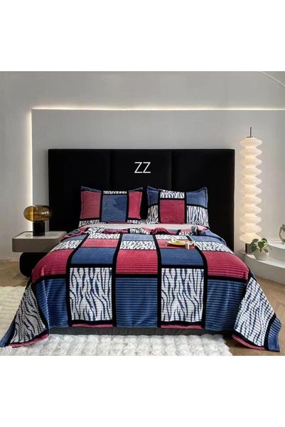 Truva Home Pătură Pufoasă Cocolino | Pentru Pat Dublu | Model Geometric | 200...