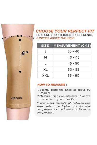 VISSCO Tubular Elastic Knee Cap - Medium