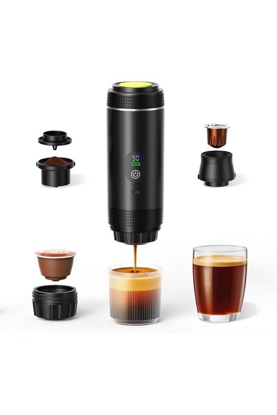 Generic ماكينة قهوة محمولة مع بطارية 7500mAh | Portable Electric Espresso Mac...