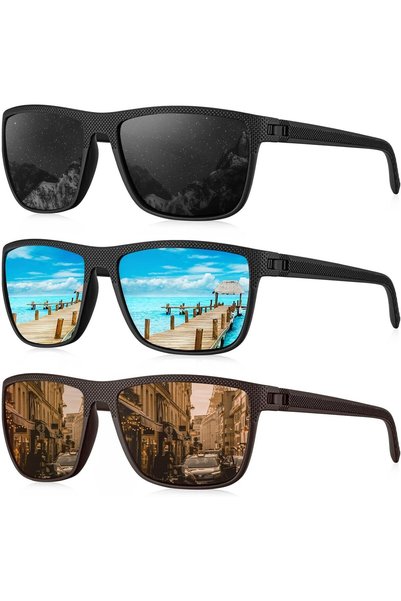 Generic Polarized Sunglasses for Men Vintage Sport Shades Trendy Womens Sun G...