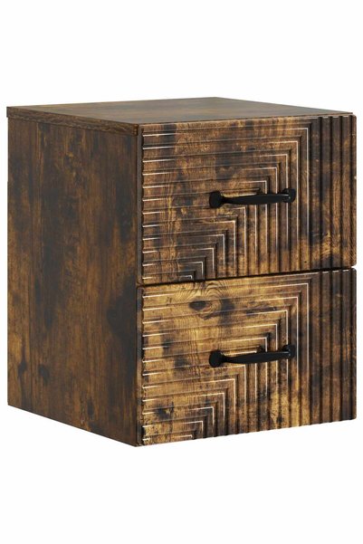 vidaxl Dulap de noapte suspendat Stejar fumuriu 34,5 x 33 x 40 cm