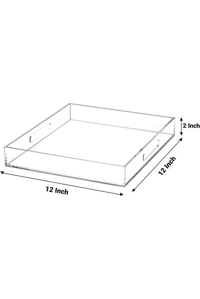 Slasa Acrylic Tray Handles Leakproof Serving Safe Rim Organizer Living Room 3...