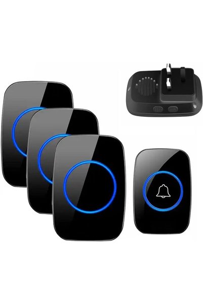GoodTool جرس باب لاسلكي، جرس باب مقاوم للماء يعمل بالكهرباء، 38 نغمة و3 مستوي...