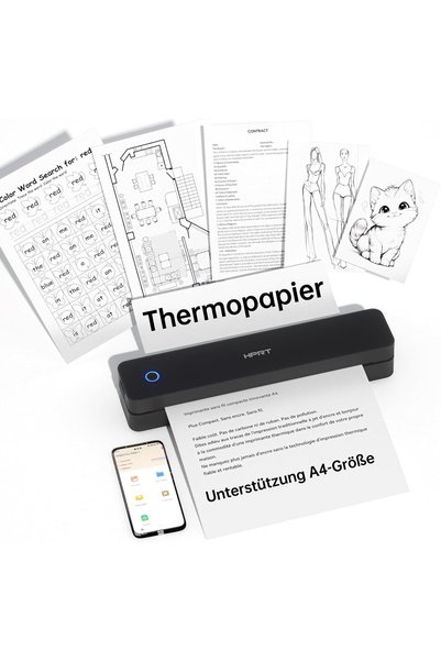 HPRT Portable Printer Wireless for Travel, Bluethooth Inkless Thermal Printer...