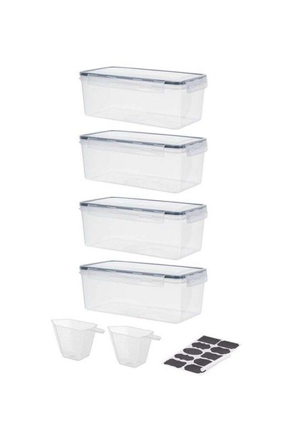 Noon East 4-Piece Plastic Food Storage Containers with Lids And Measure Spoon...