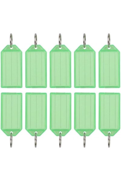 Generic 50 Pcs Durable Plastic Key Tags with Split Rings & Blank Paper Insert...