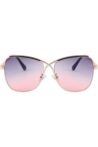 Generic Womens Pilot Sunglasses Oversized Butterfly X Shape Design Cateye Cut...