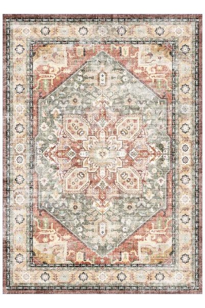 Noon East Carpet Rug Anti-Slip- Size- 122 x 183 (4x6 ft) | Color- Rust