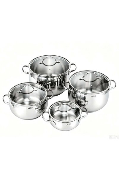 Noon East 8 Piece Triply Bottom Stainless Steel Casserole Set, set inc