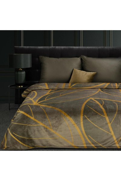 Eurofirany Patura cuvertura de pat Alisma2 150x200 Eurocurtains maro/bey