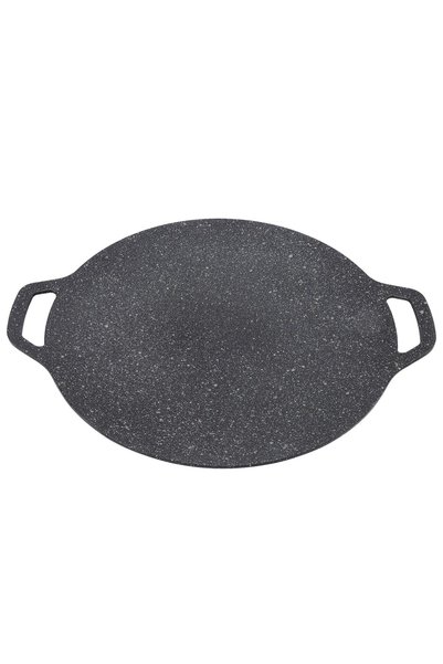Noonedibs Tavă rotundă din aluminiu, tigaie din aluminiu cu mânere pentru dru...