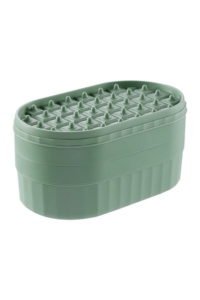 Noonedibs Formă silicon 72 cuburi gheață cu capac, fără BPA, cu cutie și lopa...