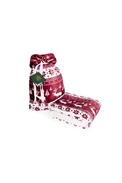 Faro Patura festiva, 150x200cm, model scandinav, rosie, set cu sac