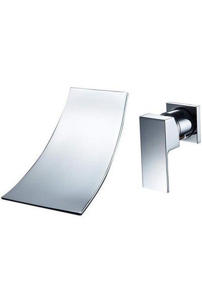 Noonedibs Robinet modern de perete cu cascadă, robinet de baie, mixer încorpo...