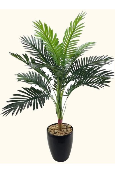 Generic شجرة نخيل اصطناعية بملمس طبيعي، ارتفاع 120 سم (أسود)