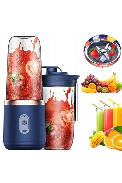 Fara brand Mini Blender Portabil și Reîncărcabil, 400ml, cu 2 Pahare și Lame ...