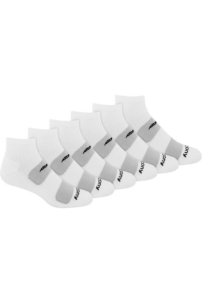 SAUCONY mens Multi-Pack Mesh Ventilating Comfort Fit Performance Quarter Sock...