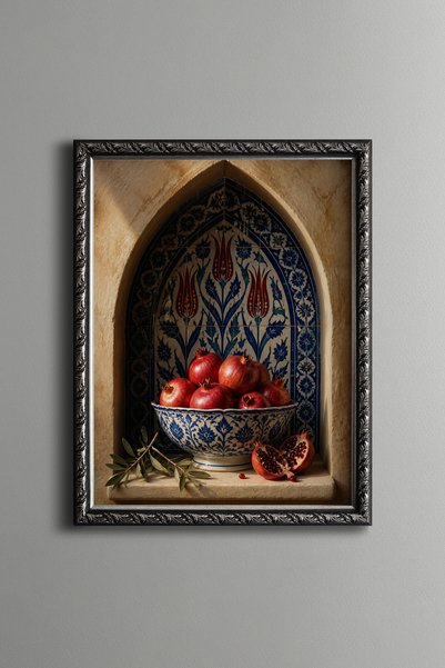 epiqart Narls in a Basket in Front of a Tile Arch - Vintage Patterned Paintin...