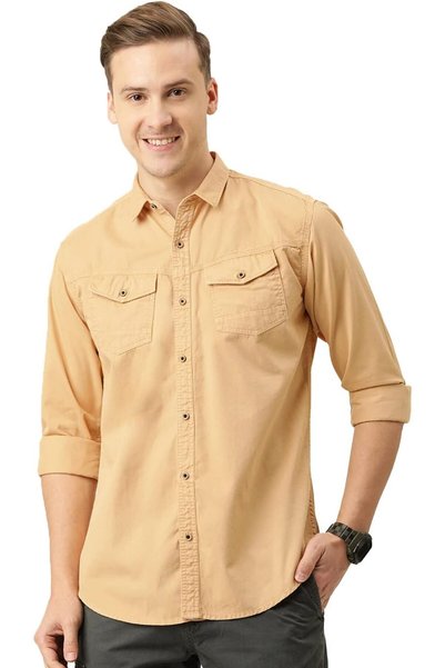 Generic Men's Solid Slim Fit Casual Shirt