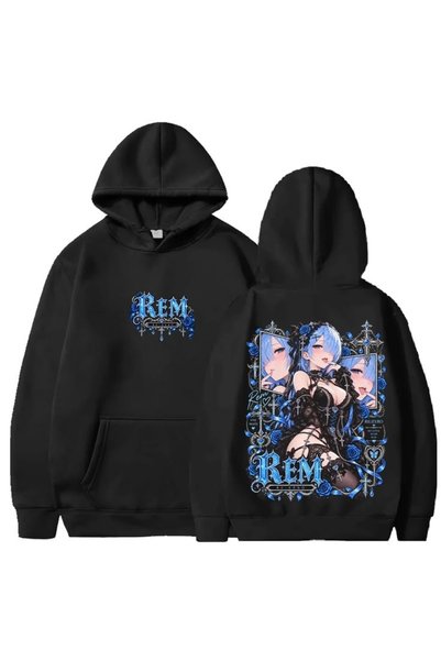 Vordevia Anime Fashion Re:Zero Βαμβακερό φούτερ με στάμπα και 3 κλωστές, υπερ...