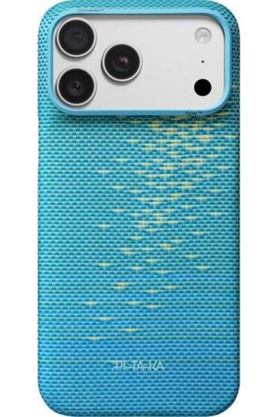 PITAKA Husă pentru iPhone 18 Pro Max, Edge Case, Sclipiri de aur, Albastru lu...