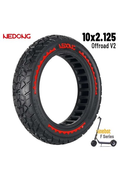 Nedong Συμπαγές ελαστικό εκτός δρόμου 10×2.125-6.5 Κόκκινο [Nedong]