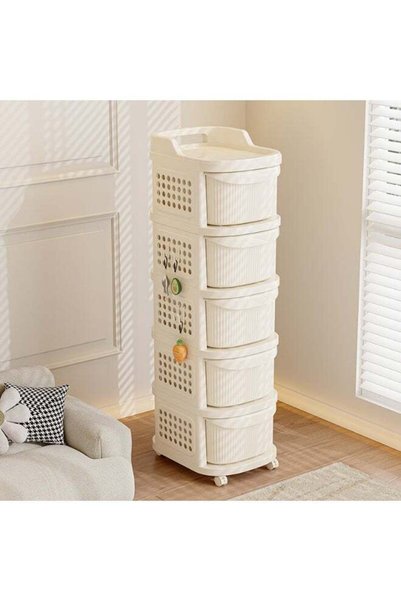 Noon East 5 Tiers Plastic Drawer Storage Cabinet, Dresser Organizer for Kitch...