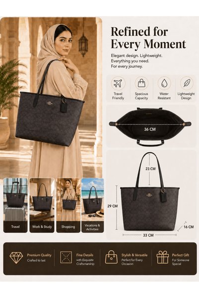 COACH 1941 حقيبة يد نسائية من القماش المميز، حقيبة كتف عصرية متعددة الاستخدام...